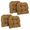 19-inch U-Shaped Micro Suede Tufted Dining Chair Cushions (Set of 4) - Camel